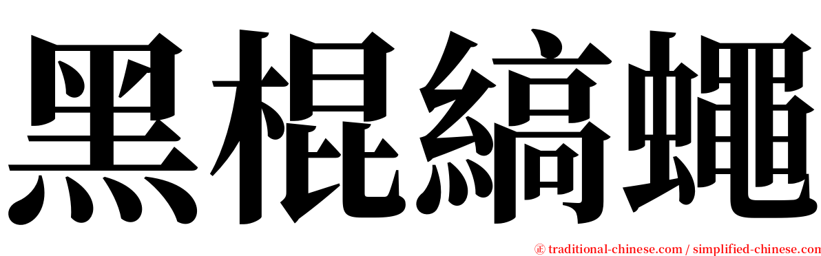 黑棍縞蠅 serif font