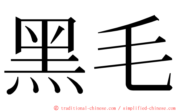 黑毛 ming font