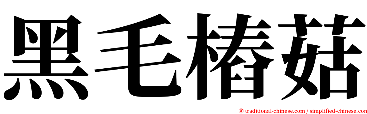 黑毛樁菇 serif font