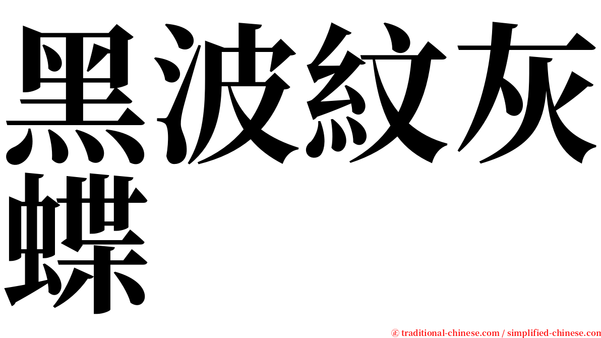 黑波紋灰蝶 serif font