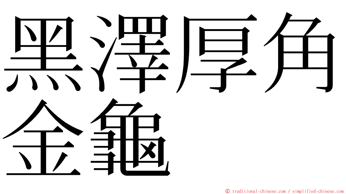 黑澤厚角金龜 ming font