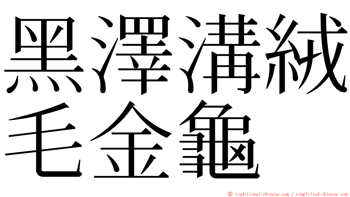 黑澤溝絨毛金龜 ming font