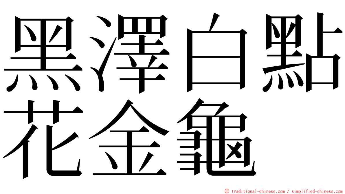 黑澤白點花金龜 ming font