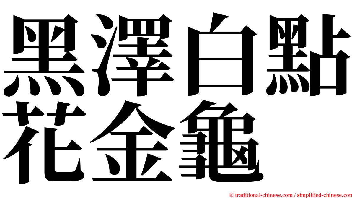 黑澤白點花金龜 serif font