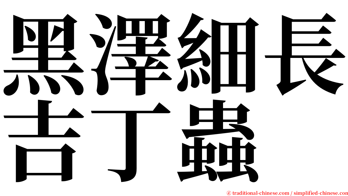 黑澤細長吉丁蟲 serif font