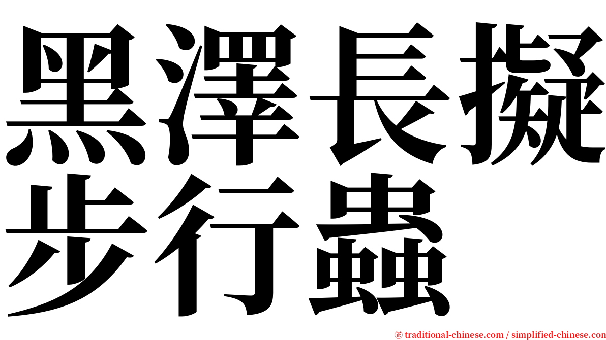 黑澤長擬步行蟲 serif font