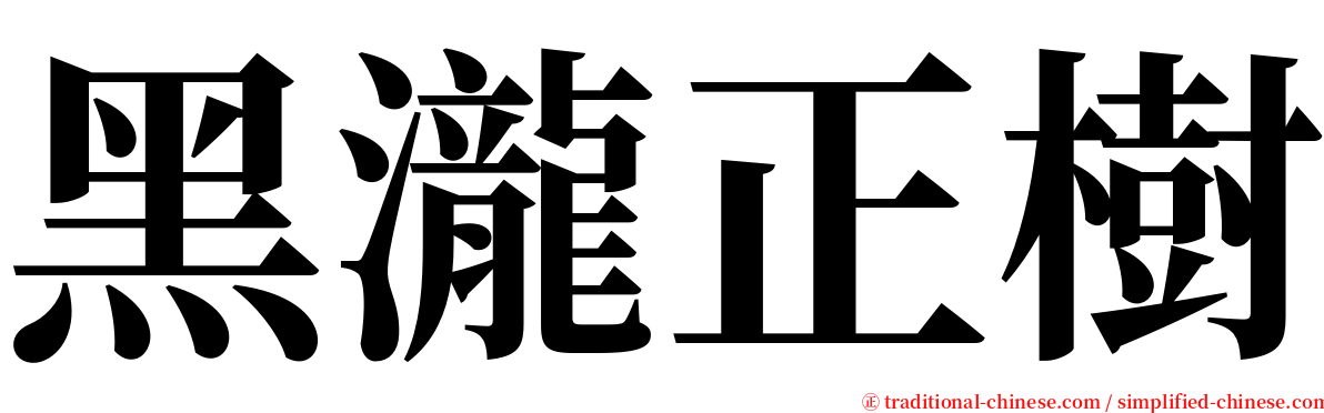 黑瀧正樹 serif font