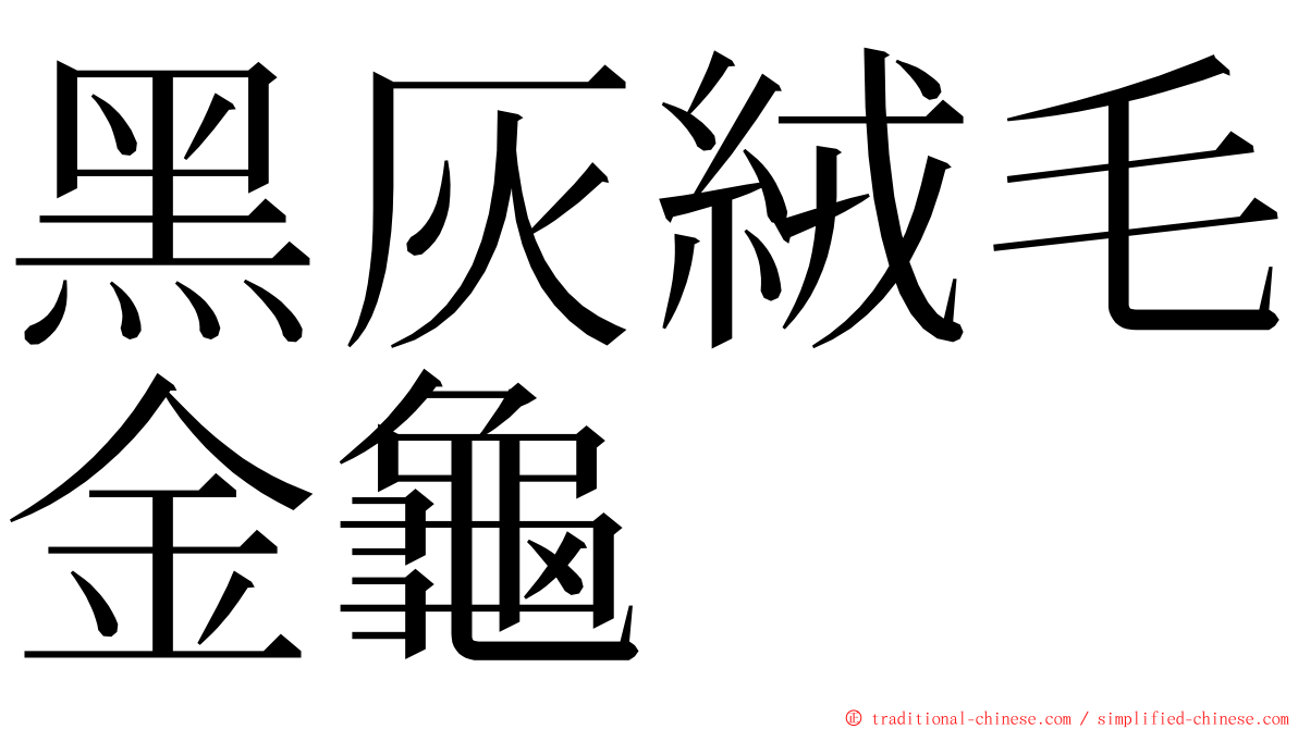 黑灰絨毛金龜 ming font