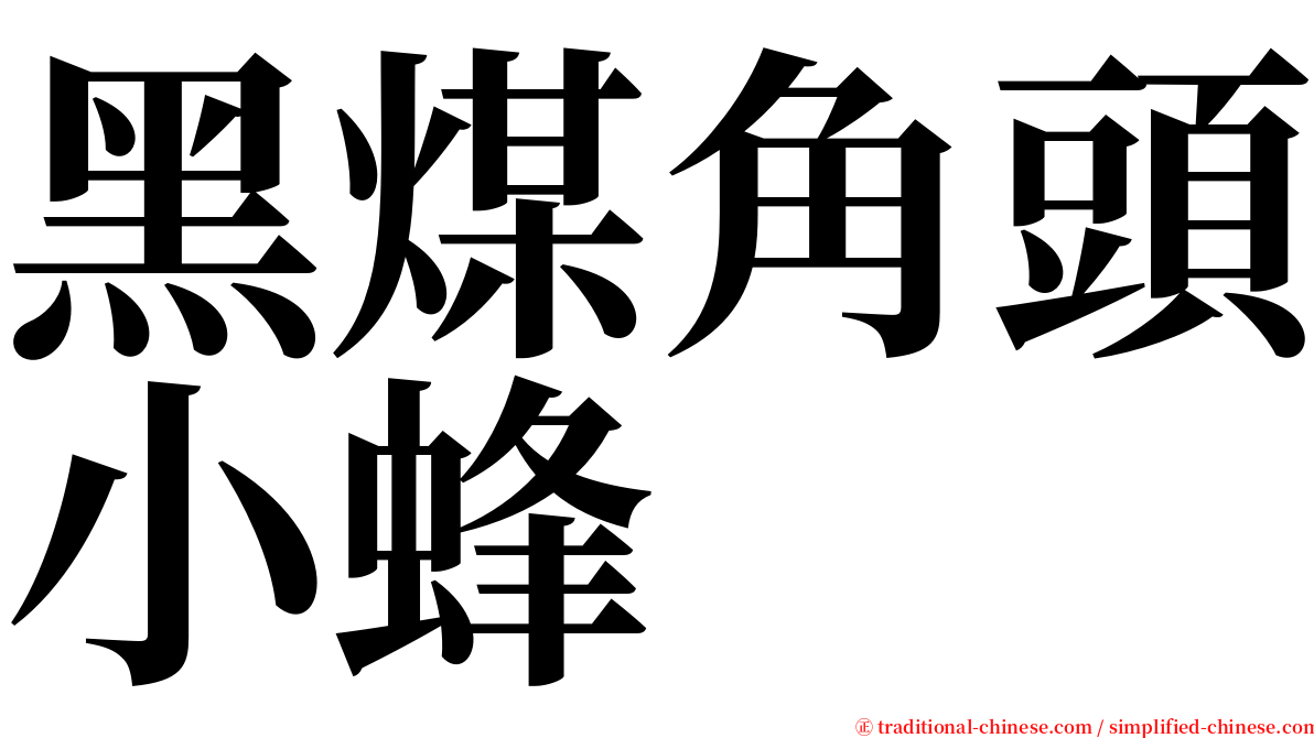 黑煤角頭小蜂 serif font