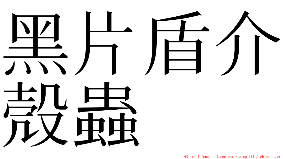 黑片盾介殼蟲 ming font