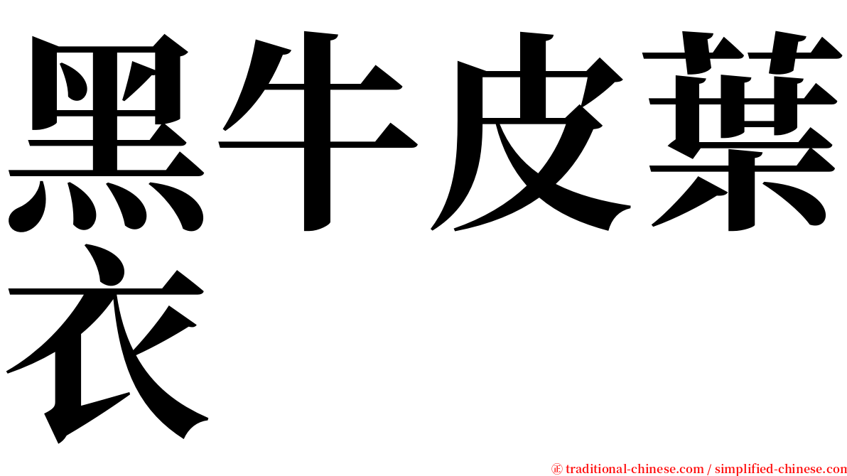 黑牛皮葉衣 serif font