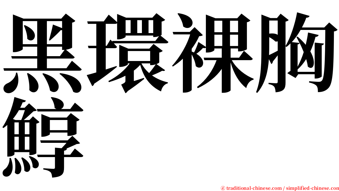 黑環裸胸鯙 serif font