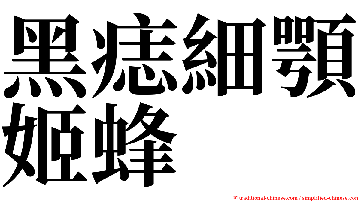 黑痣細顎姬蜂 serif font