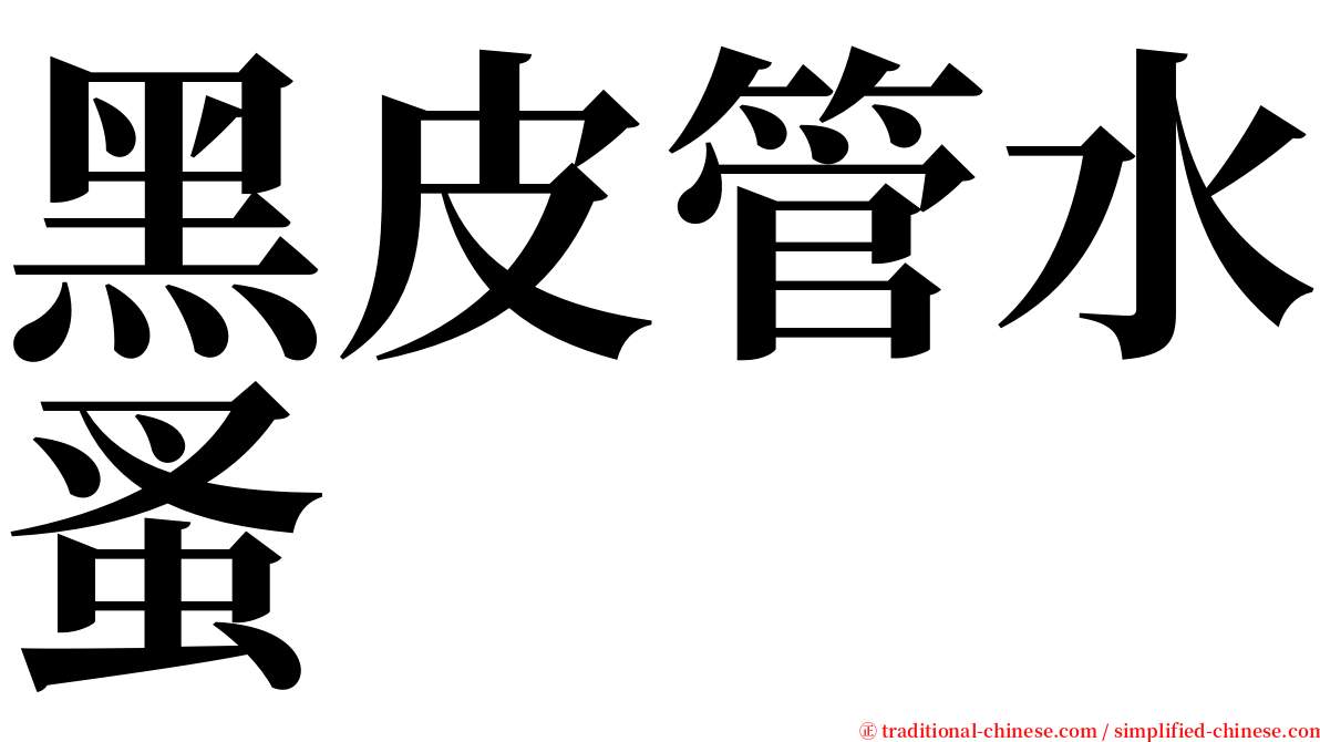 黑皮管水蚤 serif font