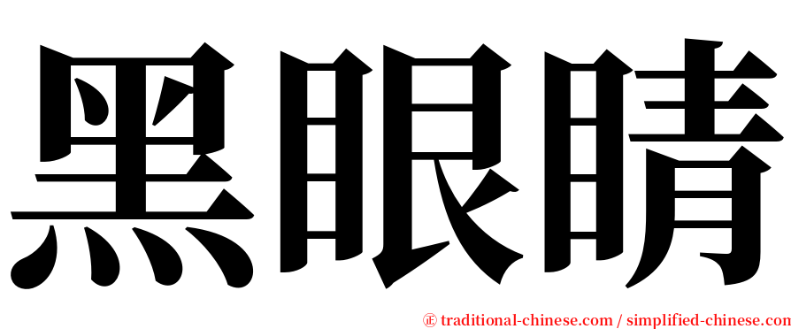 黑眼睛 serif font