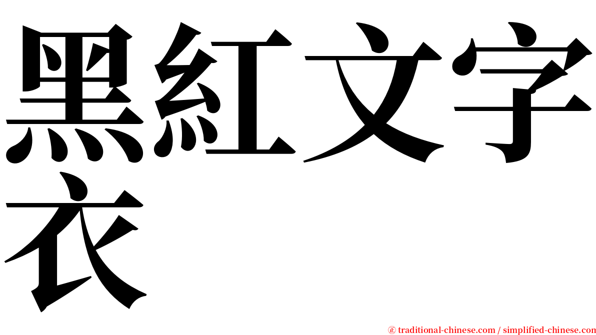 黑紅文字衣 serif font