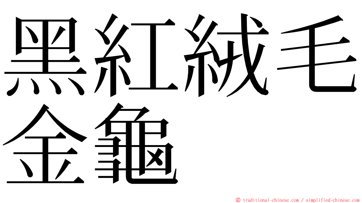 黑紅絨毛金龜 ming font