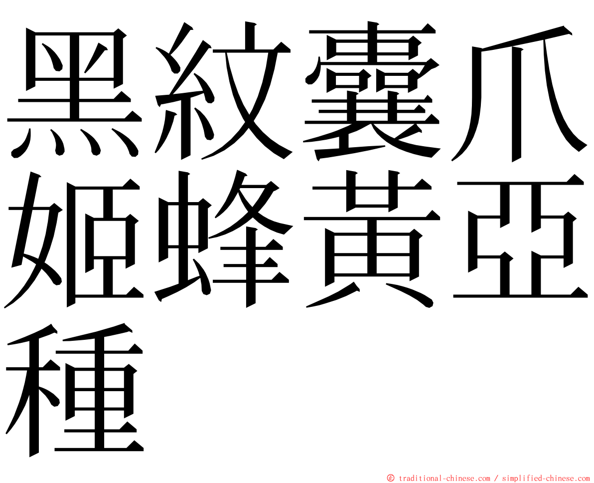 黑紋囊爪姬蜂黃亞種 ming font