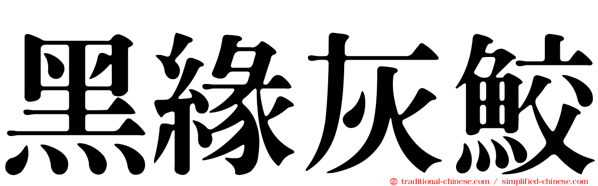 黑緣灰鮫