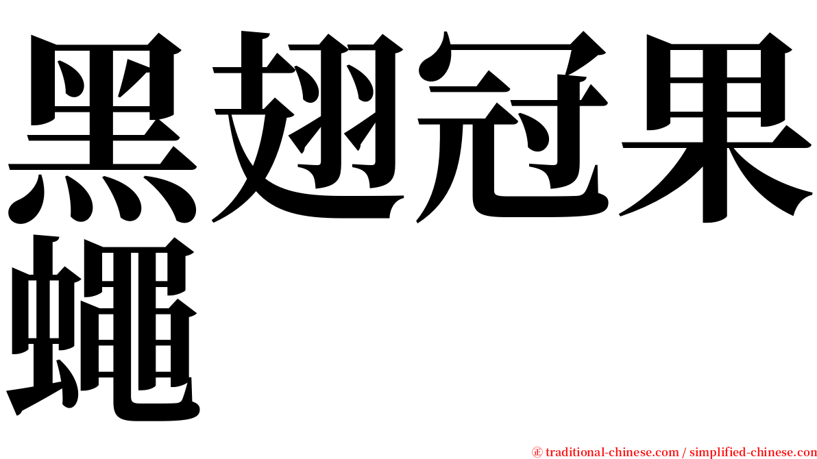 黑翅冠果蠅 serif font