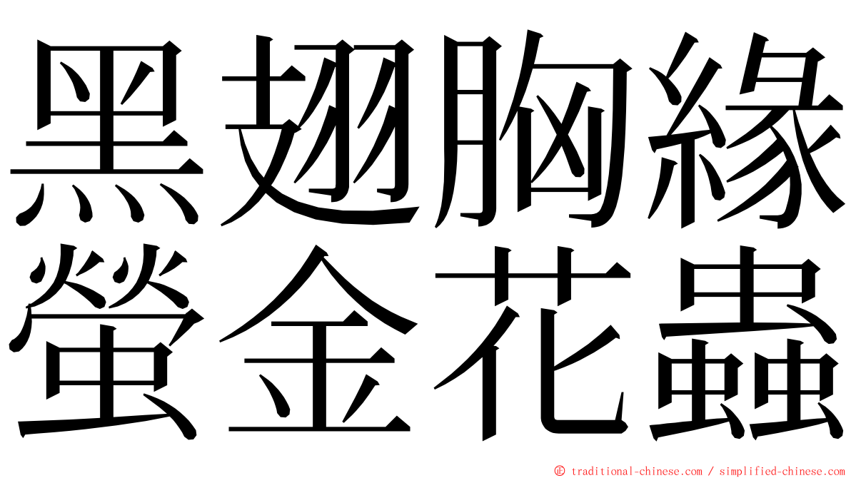 黑翅胸緣螢金花蟲 ming font