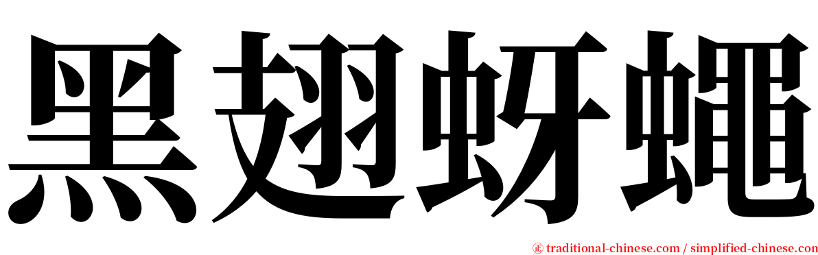 黑翅蚜蠅 serif font