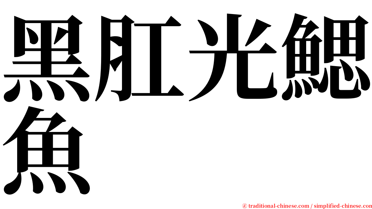 黑肛光鰓魚 serif font