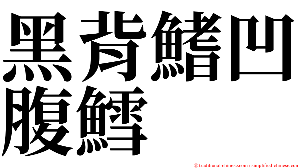 黑背鰭凹腹鱈 serif font