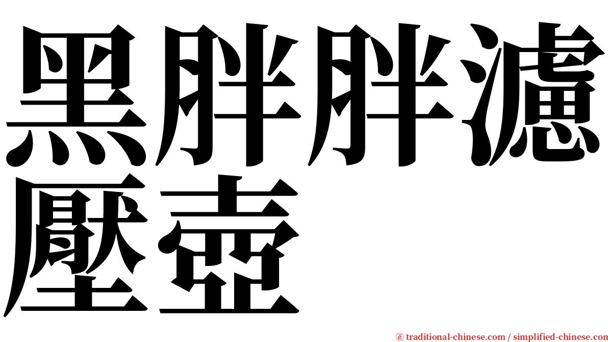 黑胖胖濾壓壺 serif font