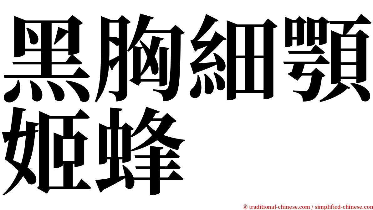 黑胸細顎姬蜂 serif font