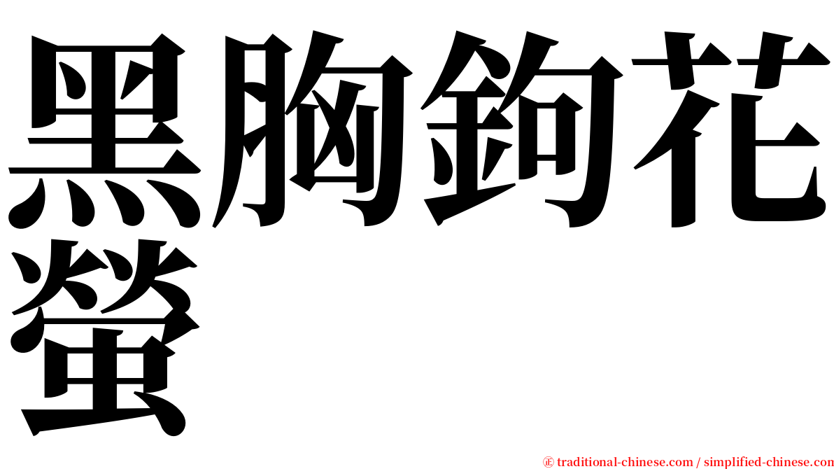 黑胸鉤花螢 serif font