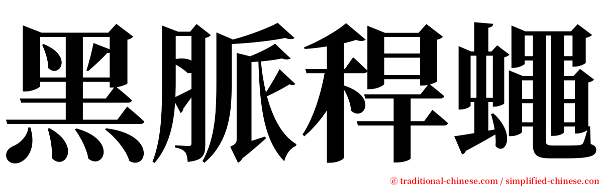 黑脈稈蠅 serif font