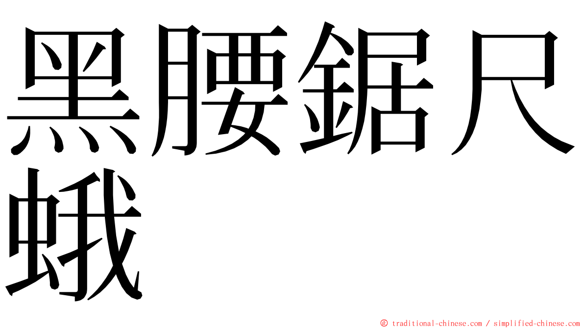 黑腰鋸尺蛾 ming font