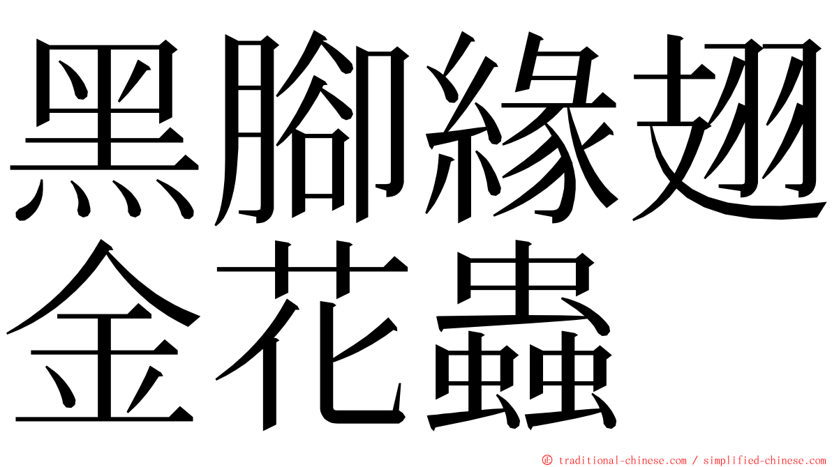 黑腳緣翅金花蟲 ming font