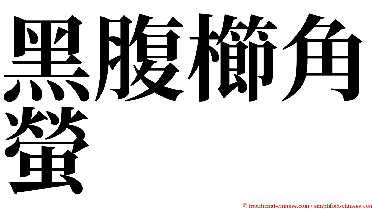 黑腹櫛角螢 serif font