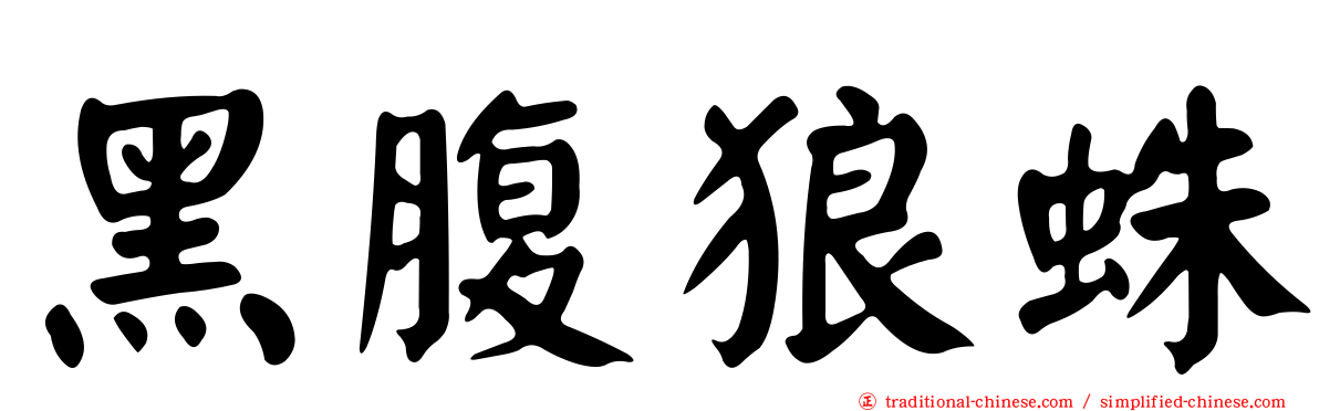黑腹狼蛛