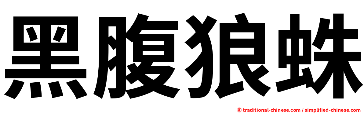 黑腹狼蛛