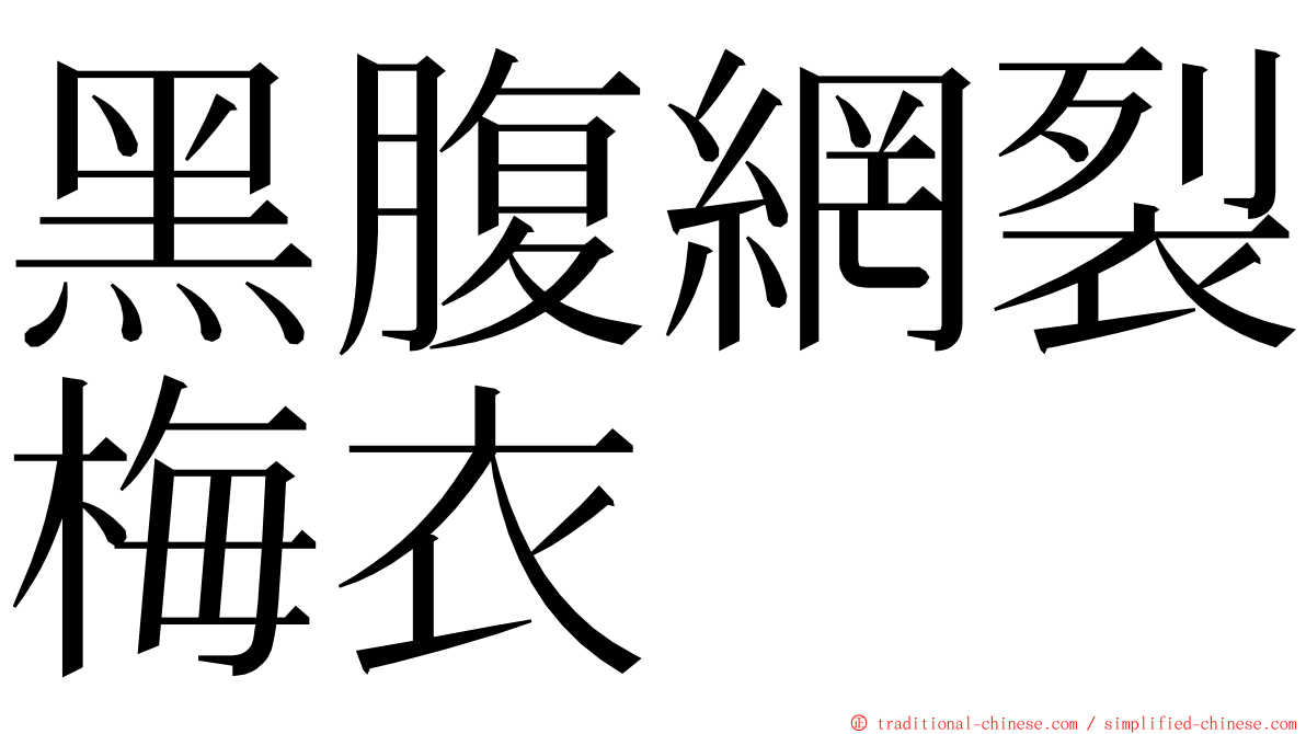 黑腹網裂梅衣 ming font