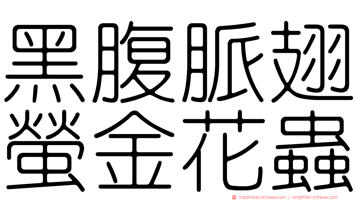 黑腹脈翅螢金花蟲