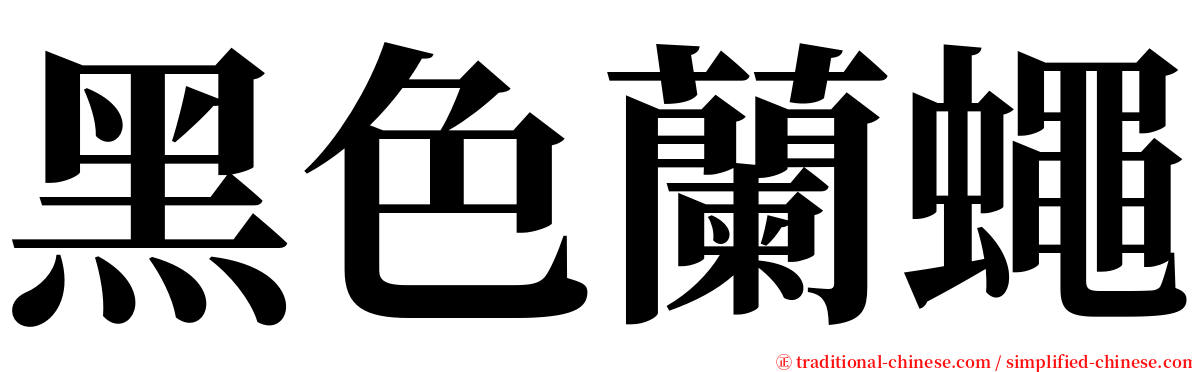 黑色蘭蠅 serif font