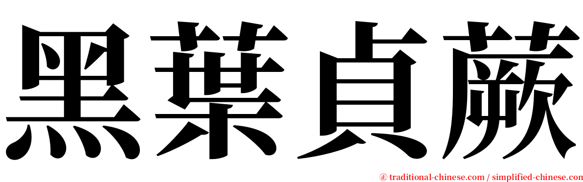 黑葉貞蕨 serif font