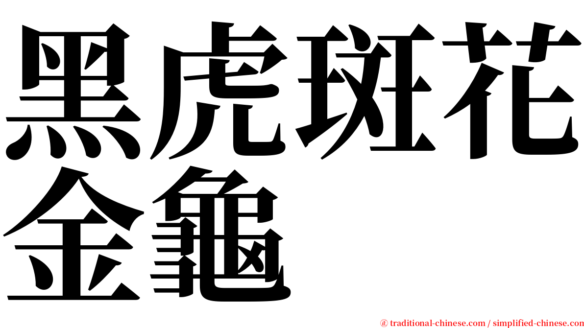 黑虎斑花金龜 serif font