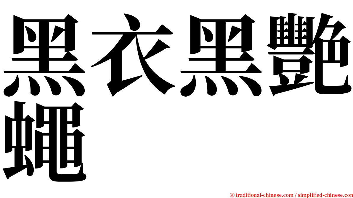 黑衣黑艷蠅 serif font