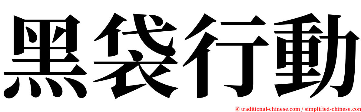 黑袋行動 serif font