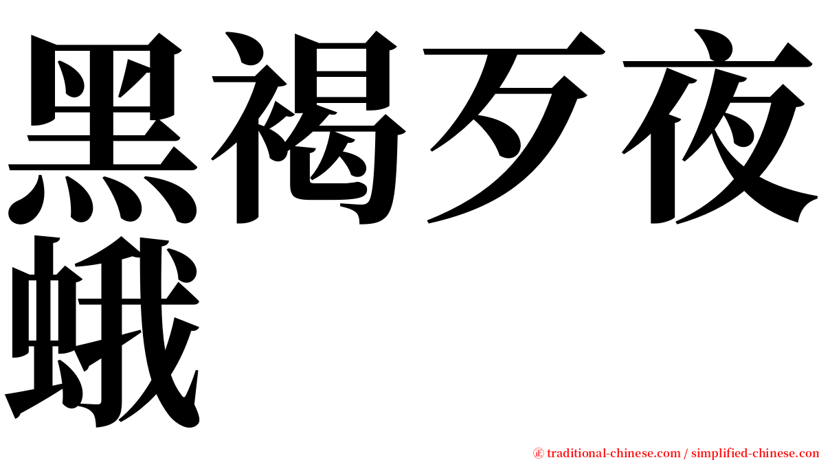 黑褐歹夜蛾 serif font