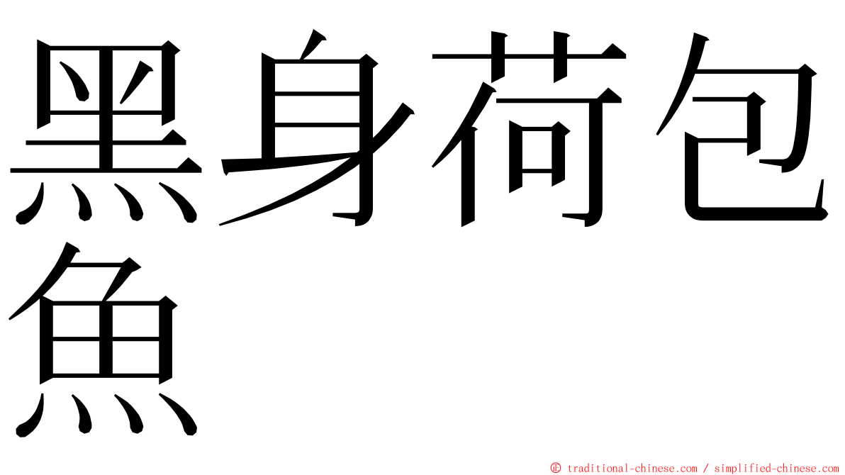 黑身荷包魚 ming font