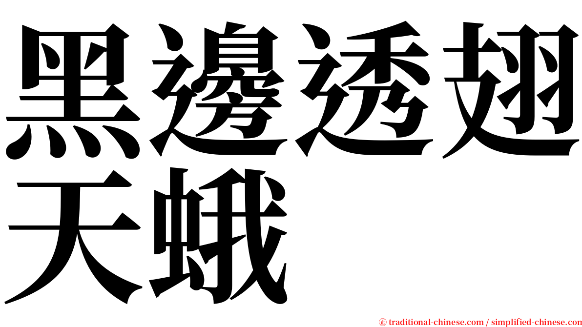 黑邊透翅天蛾 serif font