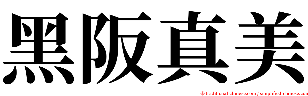 黑阪真美 serif font