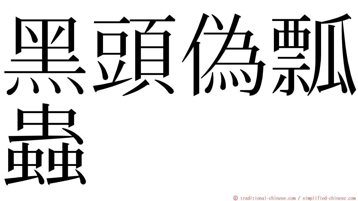 黑頭偽瓢蟲 ming font