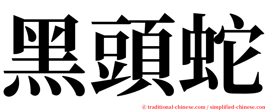 黑頭蛇 serif font